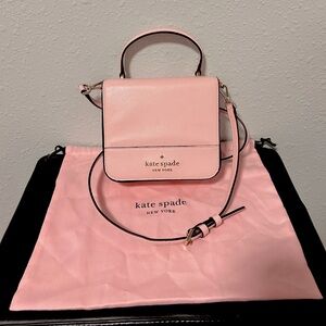 Kate Spade Staci Square top handle crossbody Bag Chalk pink